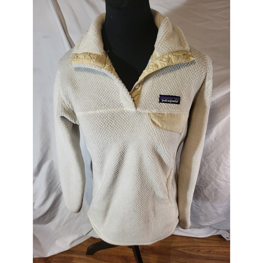 Women's Patagonia Re-Tool Snap-T Fleece Pullover Polartec White Sz Medium